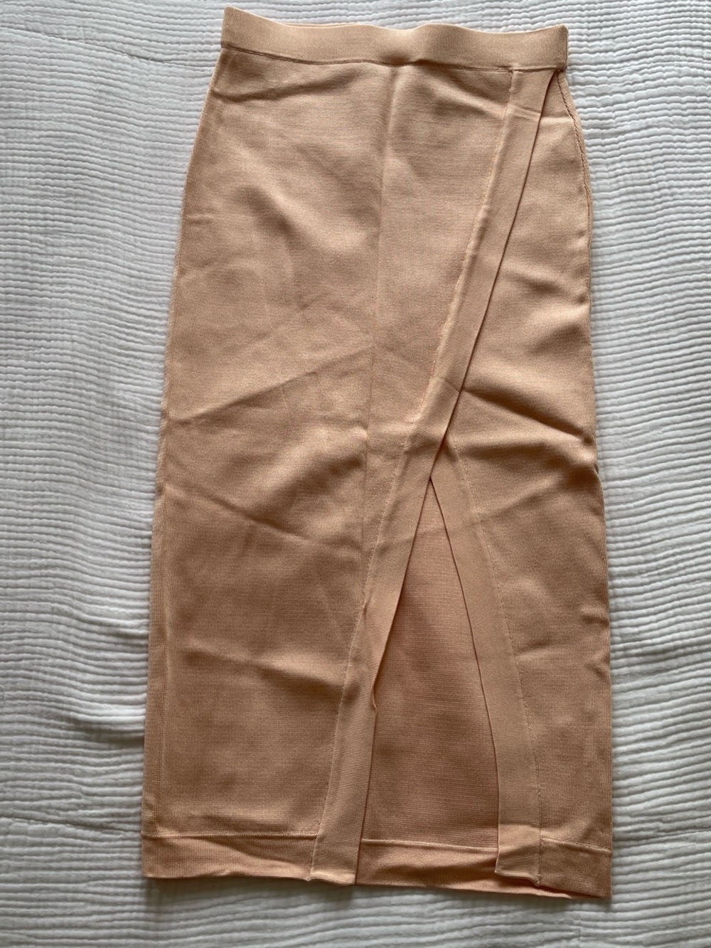 Ronny Kobo Blush Pink Midi Skirt with Front Slit